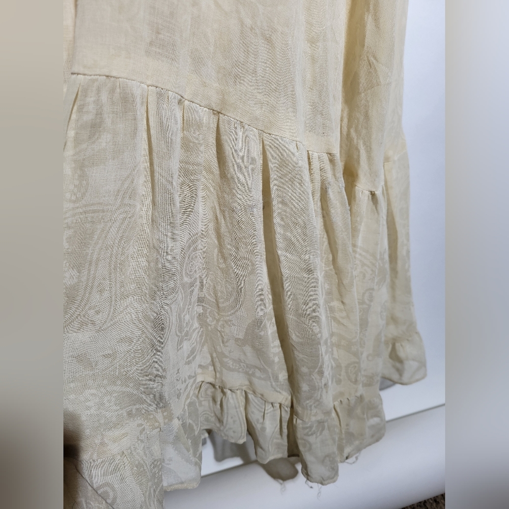 Vintage Gunne Sax Sheer Cotton Voile Low Cut Vneck Maxi Dress Black Label - Picture 6 of 6